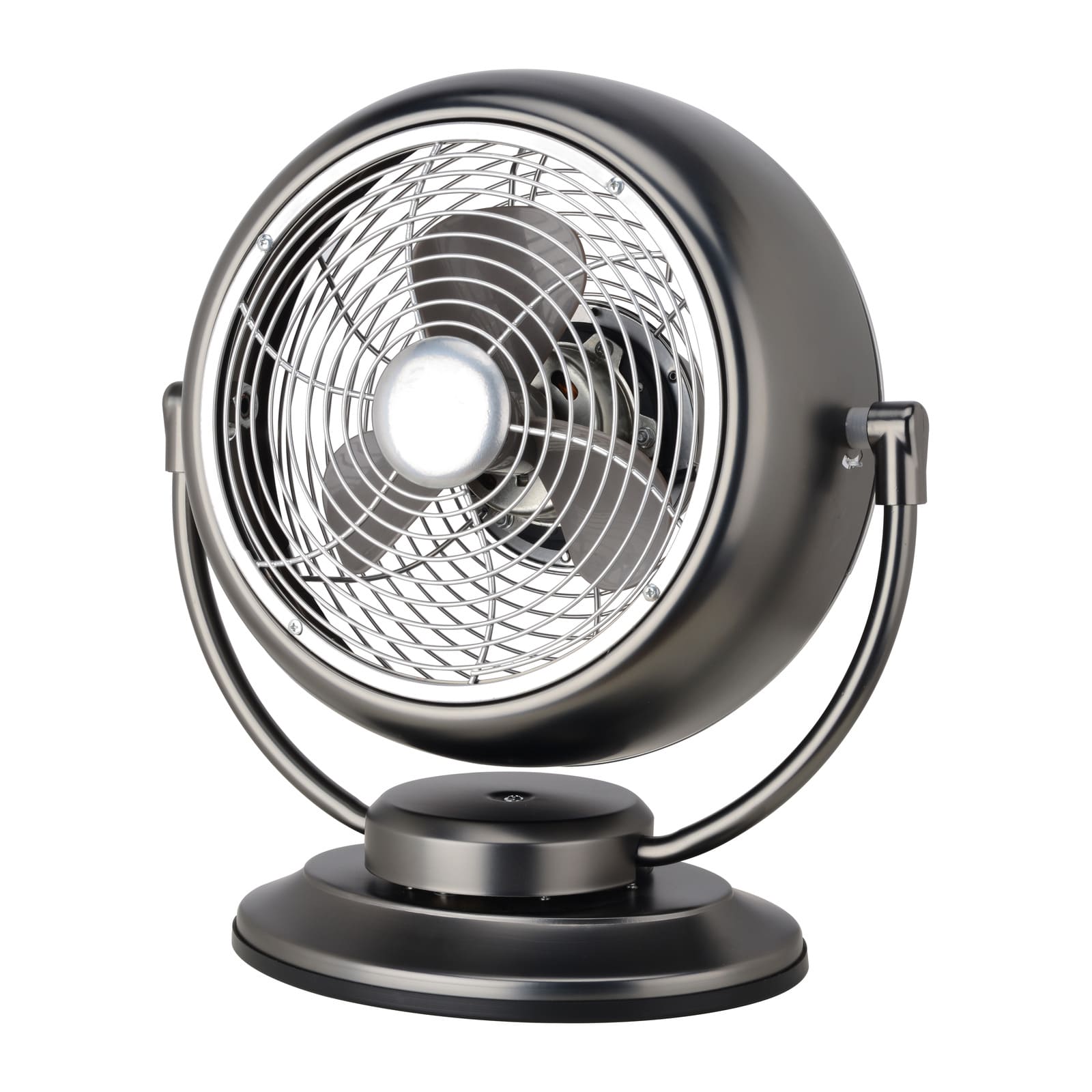 8" Retro Metal Fan with Oscillation – 4 Speeds, Silent Running, Carry Handle