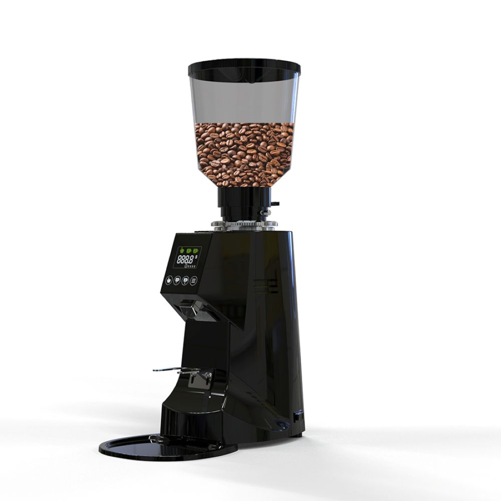 20-Grind Flat Burr Coffee Grinder with Metal Holder, Manual & Auto Modes