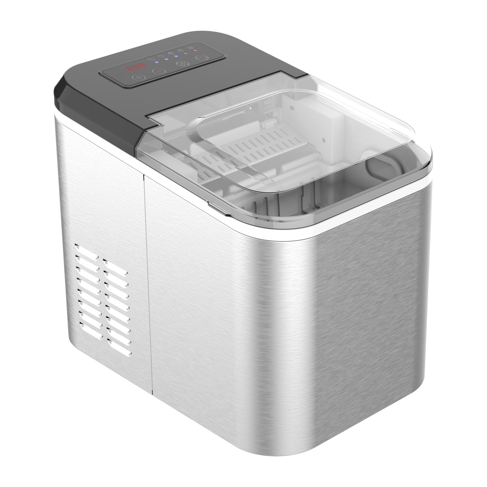 12-15kg/Day Bullet Ice Maker, Small/Large Sizes, Self-Cleaning & Smart Alerts