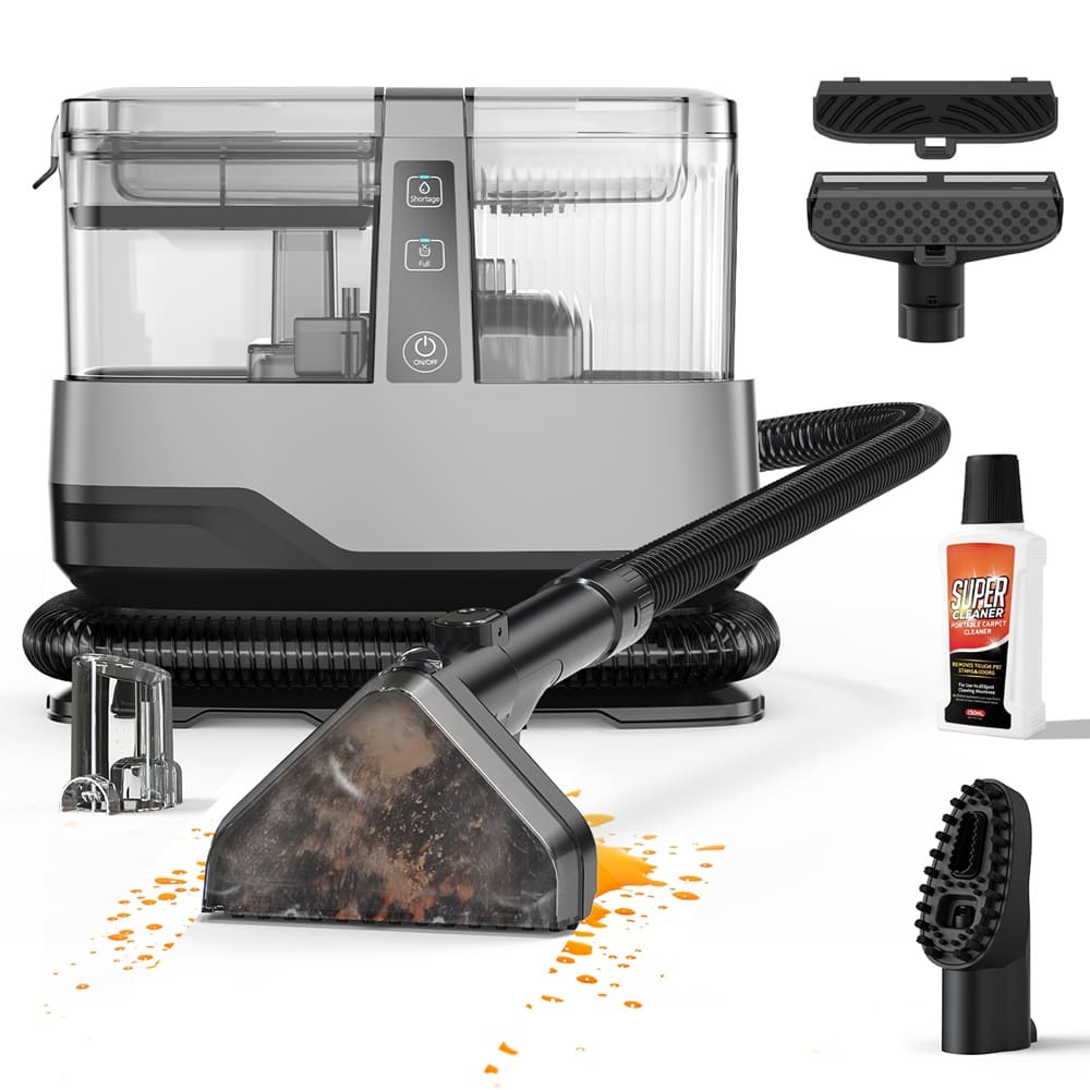 Portable Carpet and Upholstery Deep Cleaner, Car/Auto Detailer, with Visual Alerts