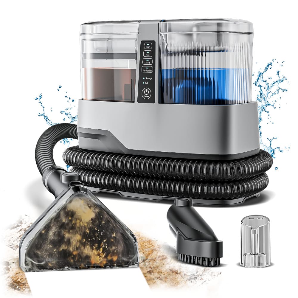 Portable Heated Steam Carpet Cleaner 17Kpa for Pet Sofa Rug Stain Cleaning