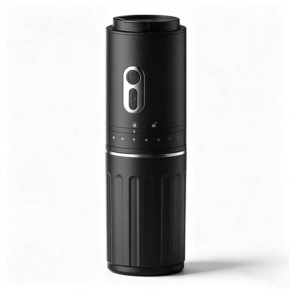 7‑Grind Portable Coffee Grinder with Mug – All-in-One Travel Brew System